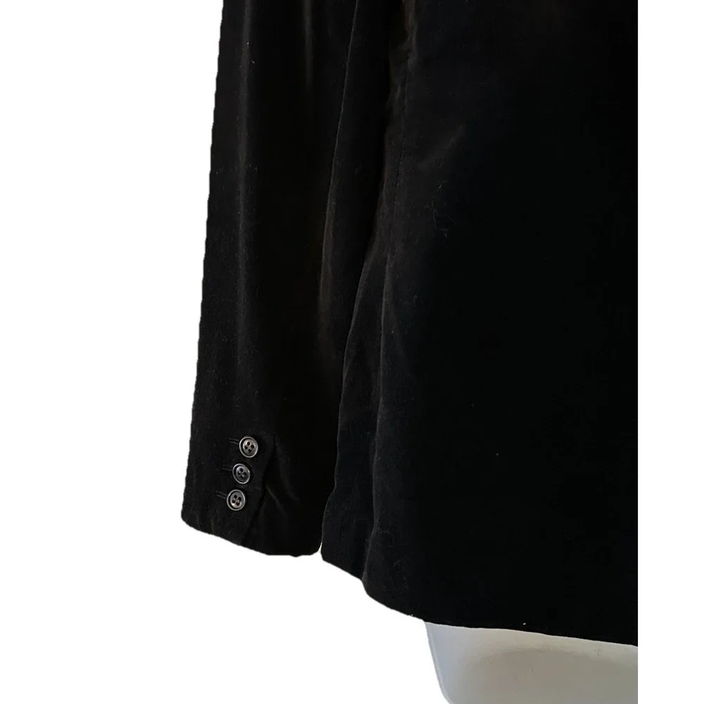 Vtg 1960's Women's Classic‎ Black Velvet Blazer Cotton by Butterfly For Prestige